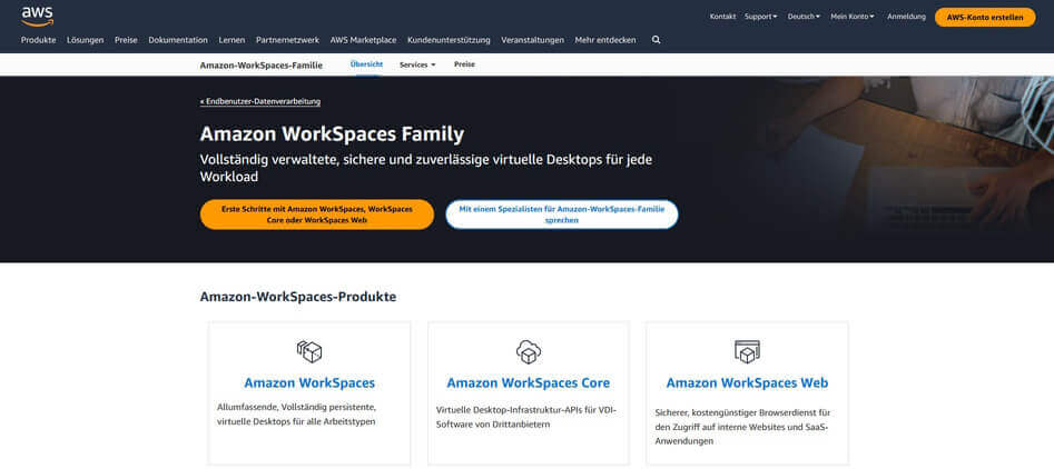 desktop as a service privat Amazon Workspaces