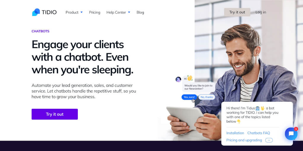 Tidio Chatbot mit Lyro AI Agent