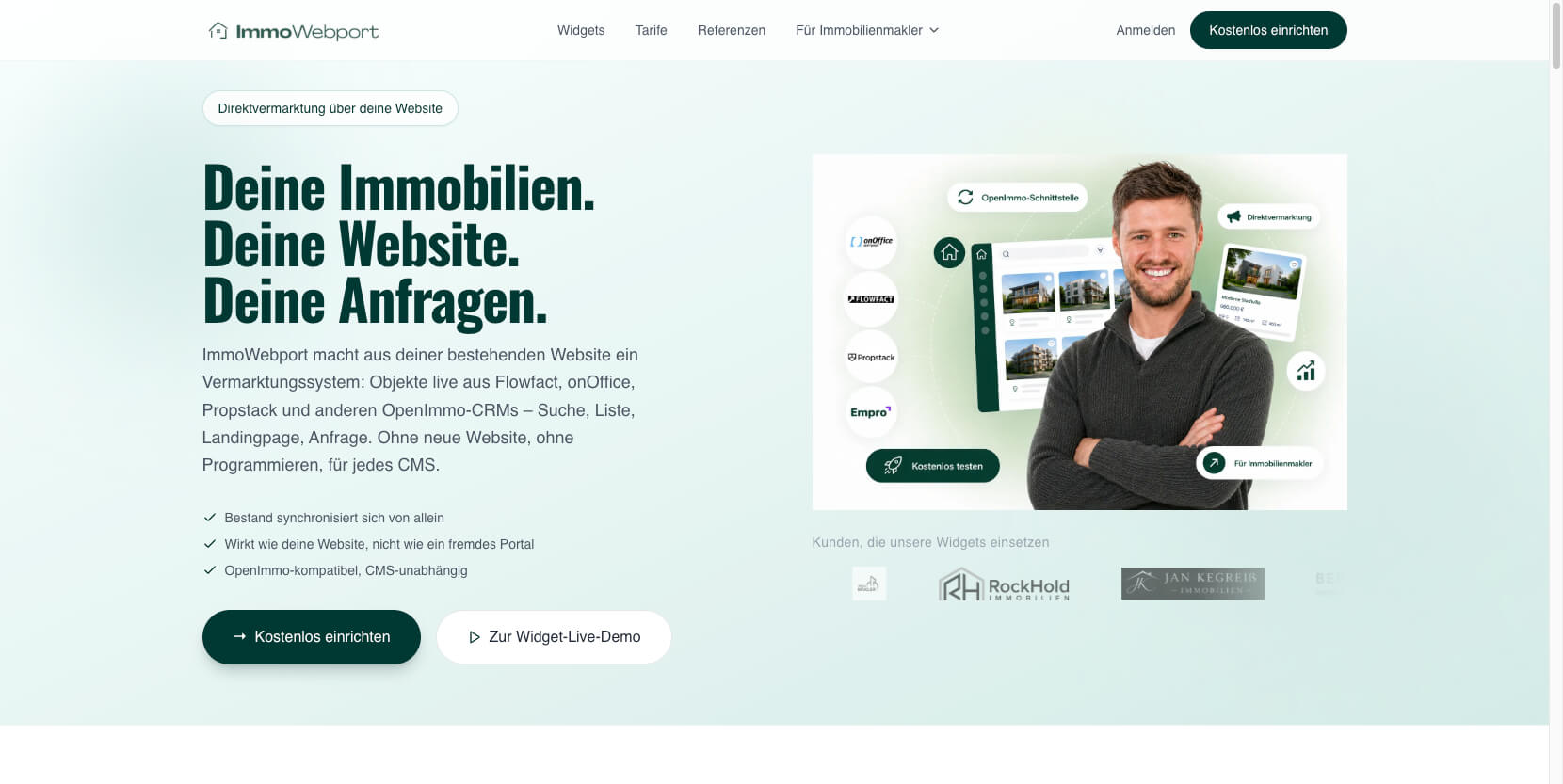 ImmoWebport Immobilien auf der eigenen Website vermarkten OpenImmo Widgets 08 30 2026 11 24 AM