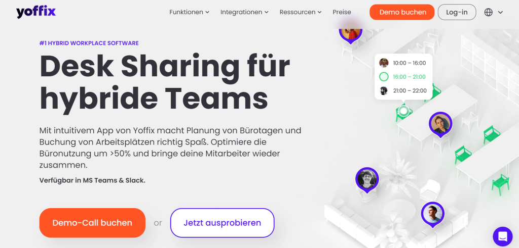 desk sharing software vergleich yoffix