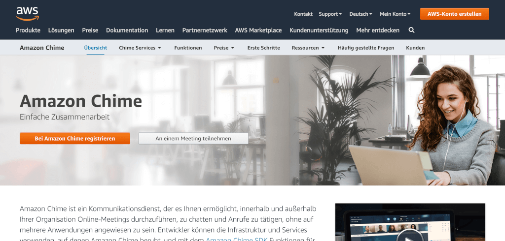 VideokonferenzenVoIP Telefonie Amazon Chime