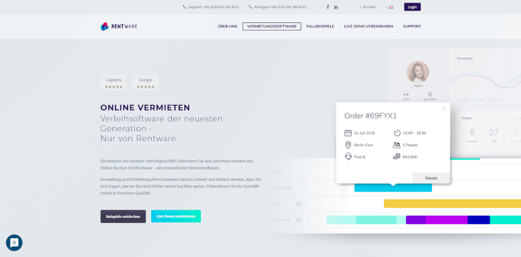 Rentware Vermietsoftware fuer alle Branchen jetzt online buchbar werden