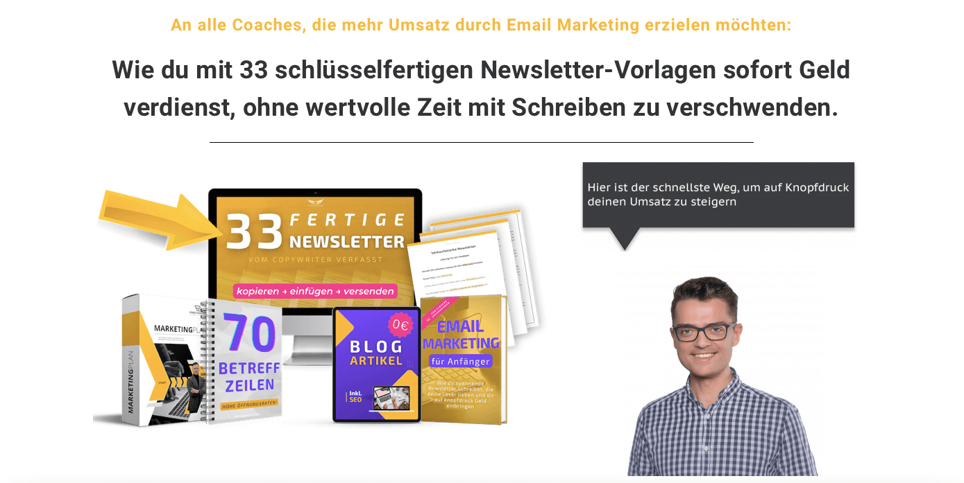 Digitale Produkte Ideen Screenshot Email Marketing
