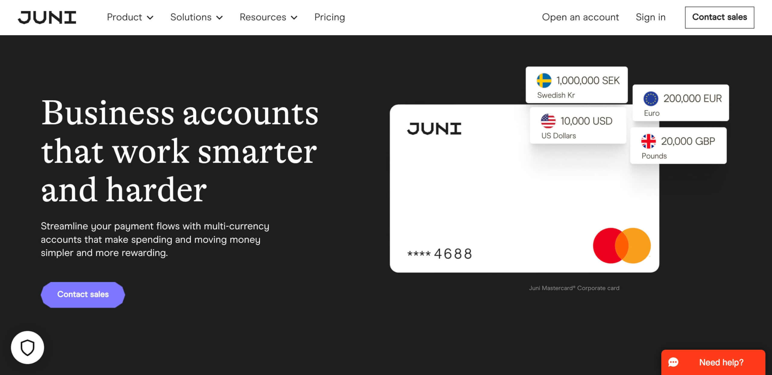 Business accounts and cards Juni digital affin 1