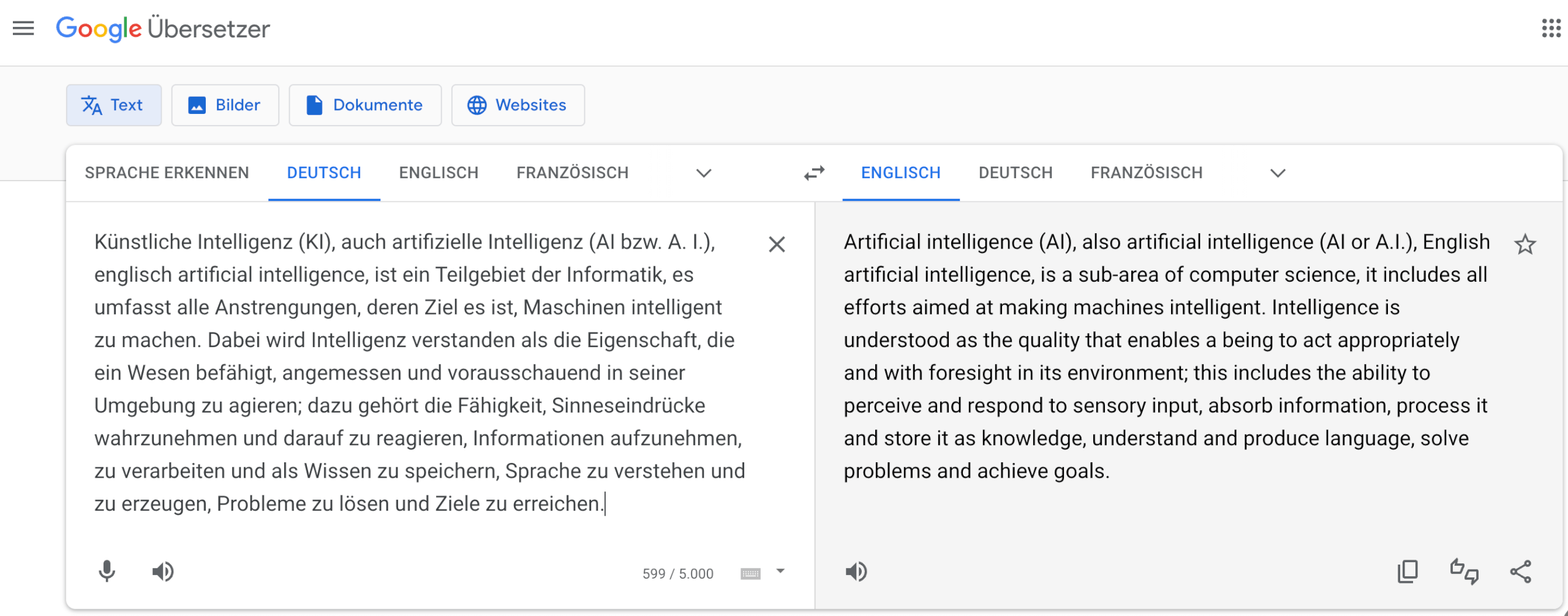 Uebersetzung 2 Google