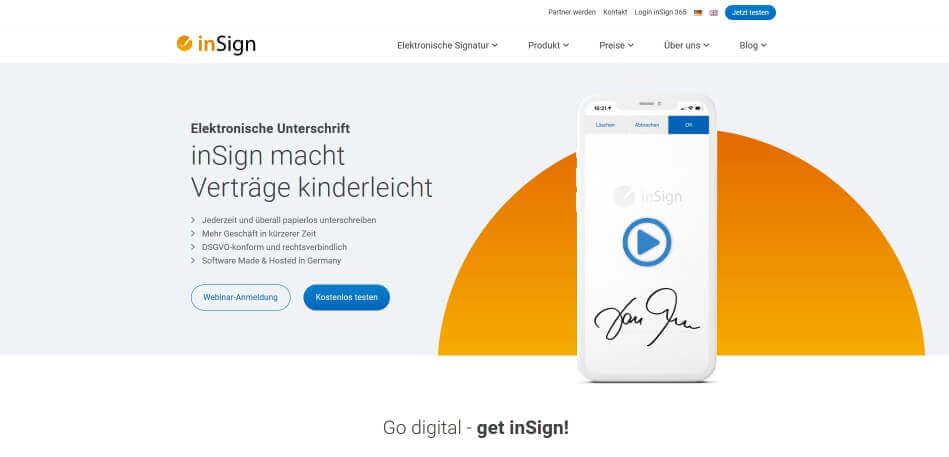 Vertrag elektronisch unterschreiben inSign