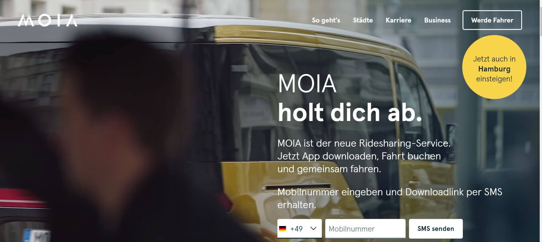 Beste Taxi App MOIA
