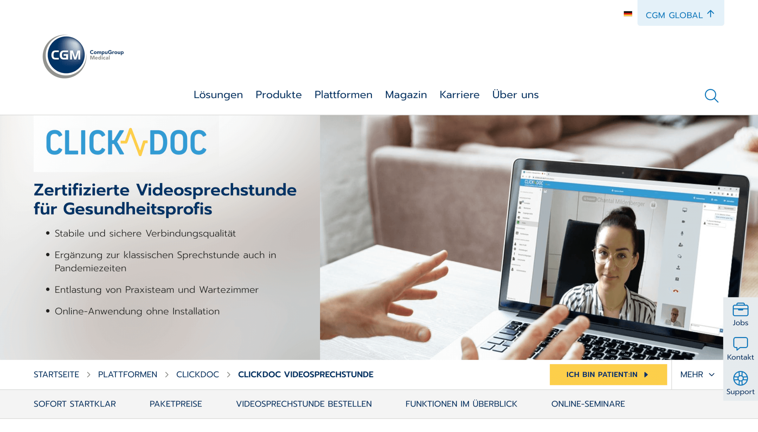 Videosprechstunde Software cgm com