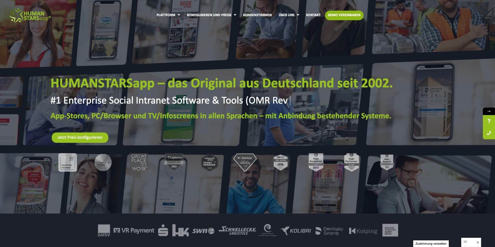 HUMANSTARSapp enterprise social intranet digital affin