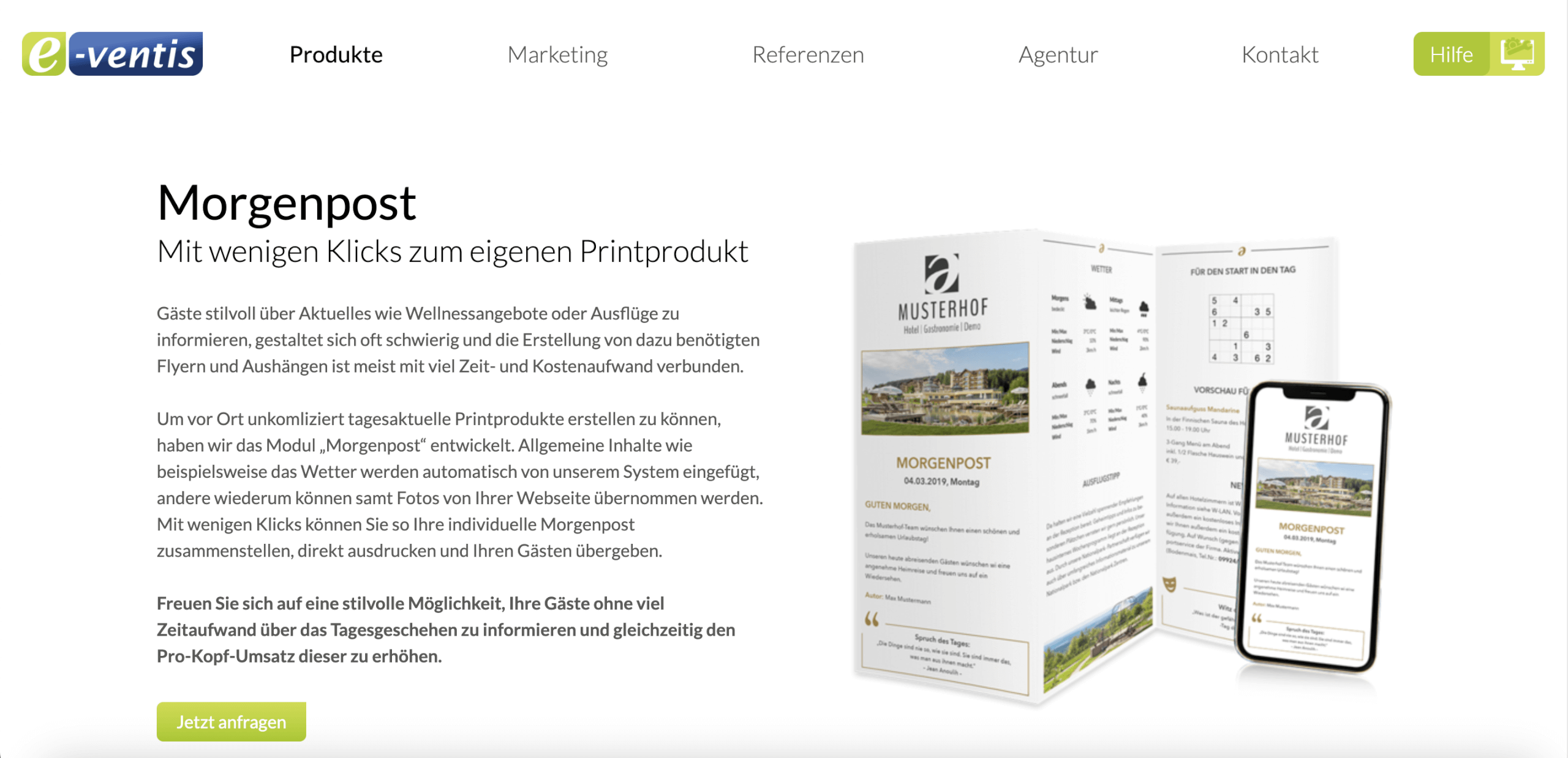 Digitales Hotel eventis
