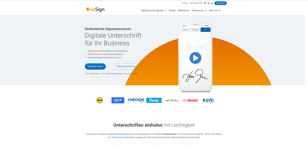 nda vertrag digital unterschreiben insign