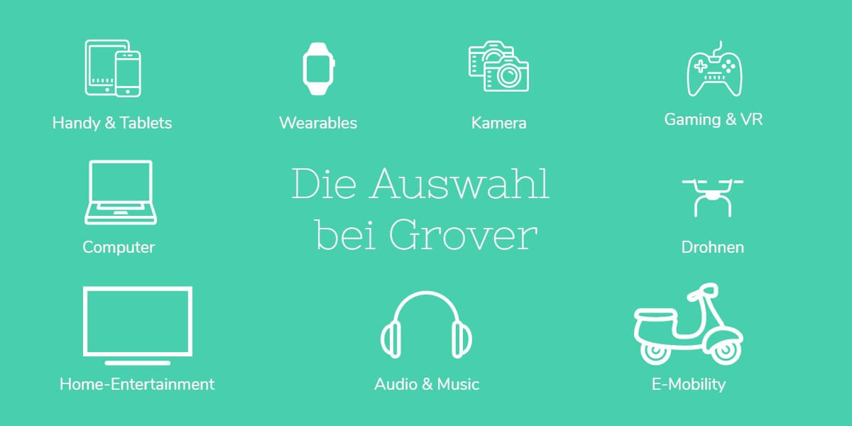 Technik mieten Grover Auswahl