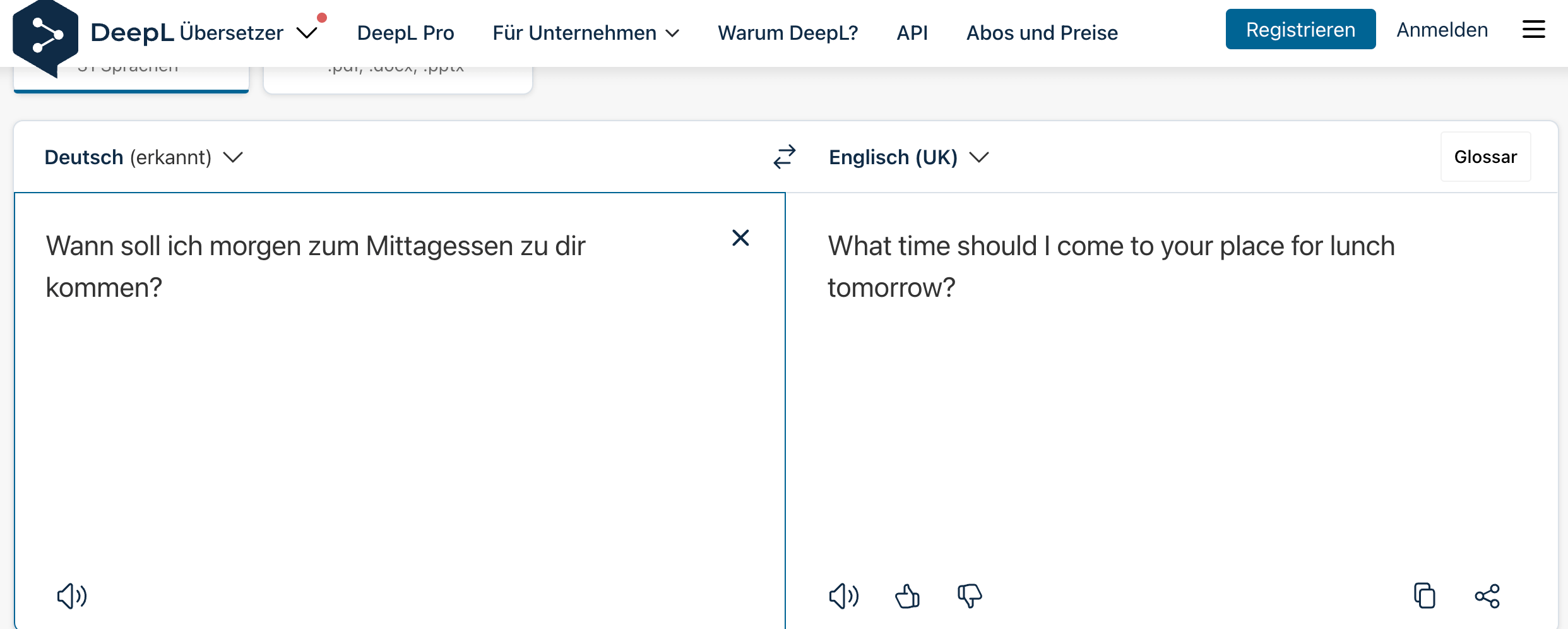 Uebersetzung 3 deepl