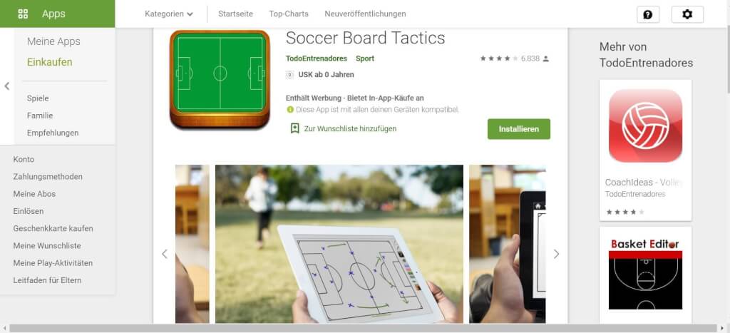 Virtuelle Taktiktafel Soccer Board Tactics