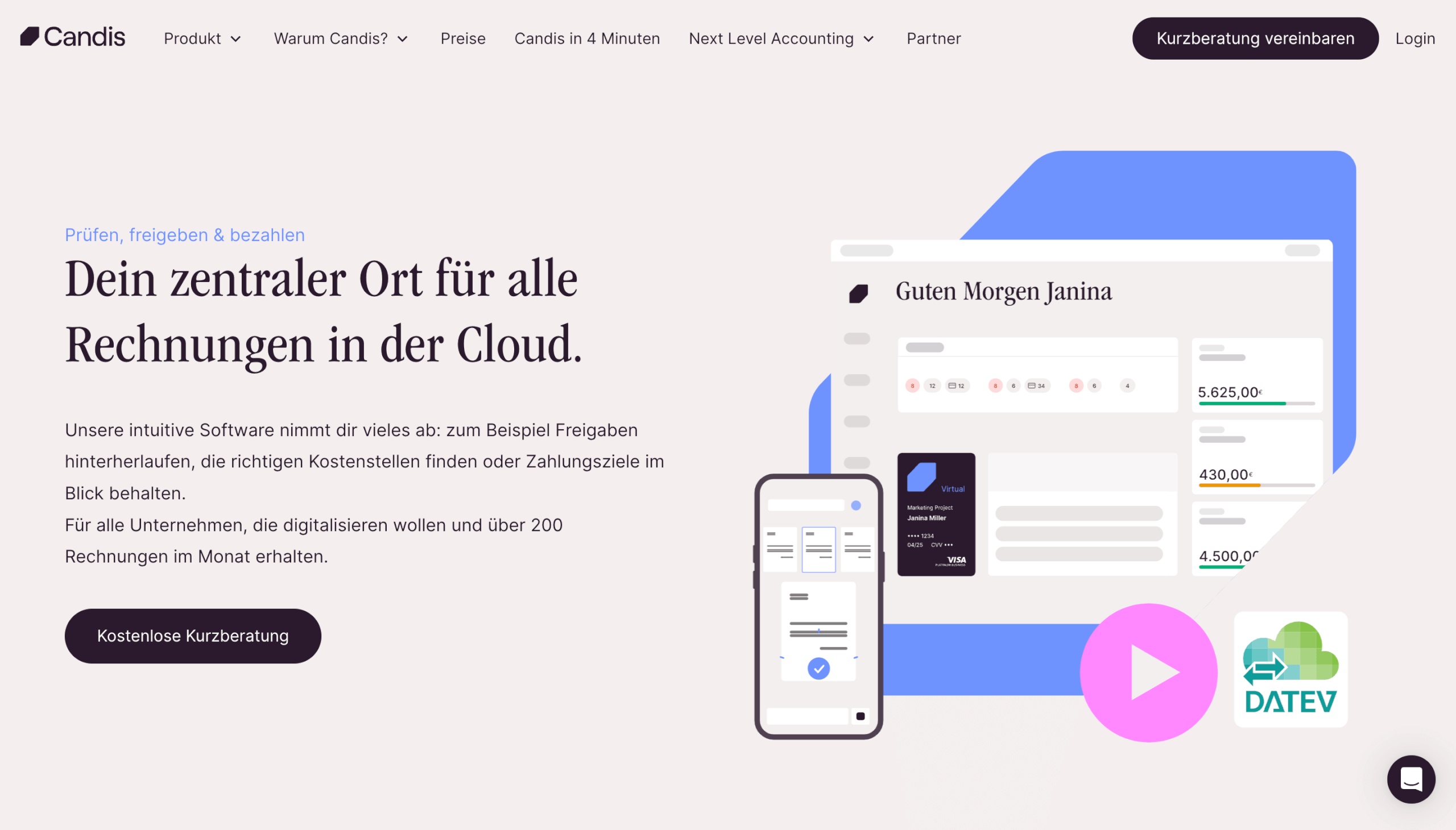 Automatisierte Rechnungsverarbeitung Candis