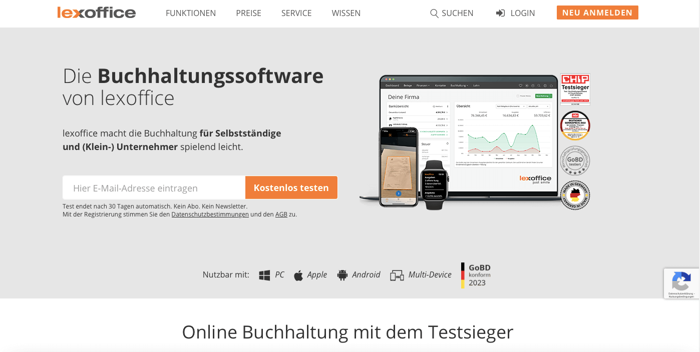 Digitale Produkte Ideen Screenshot lexoffice