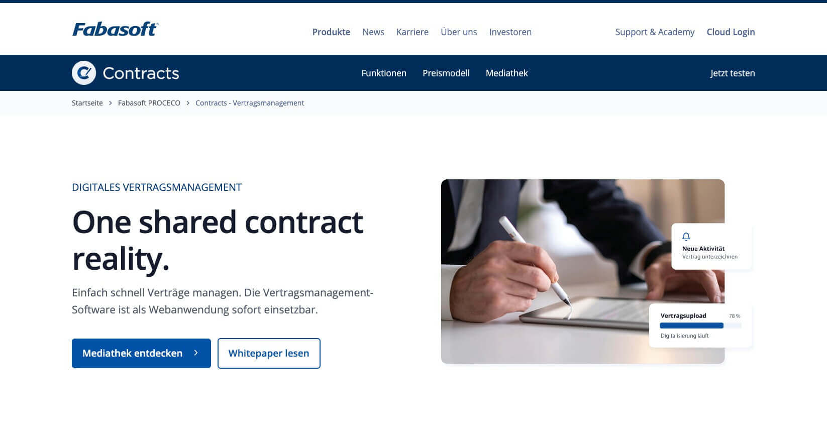 Digitales Vertragsmanagement Fabasoft Contracts digital affin 1