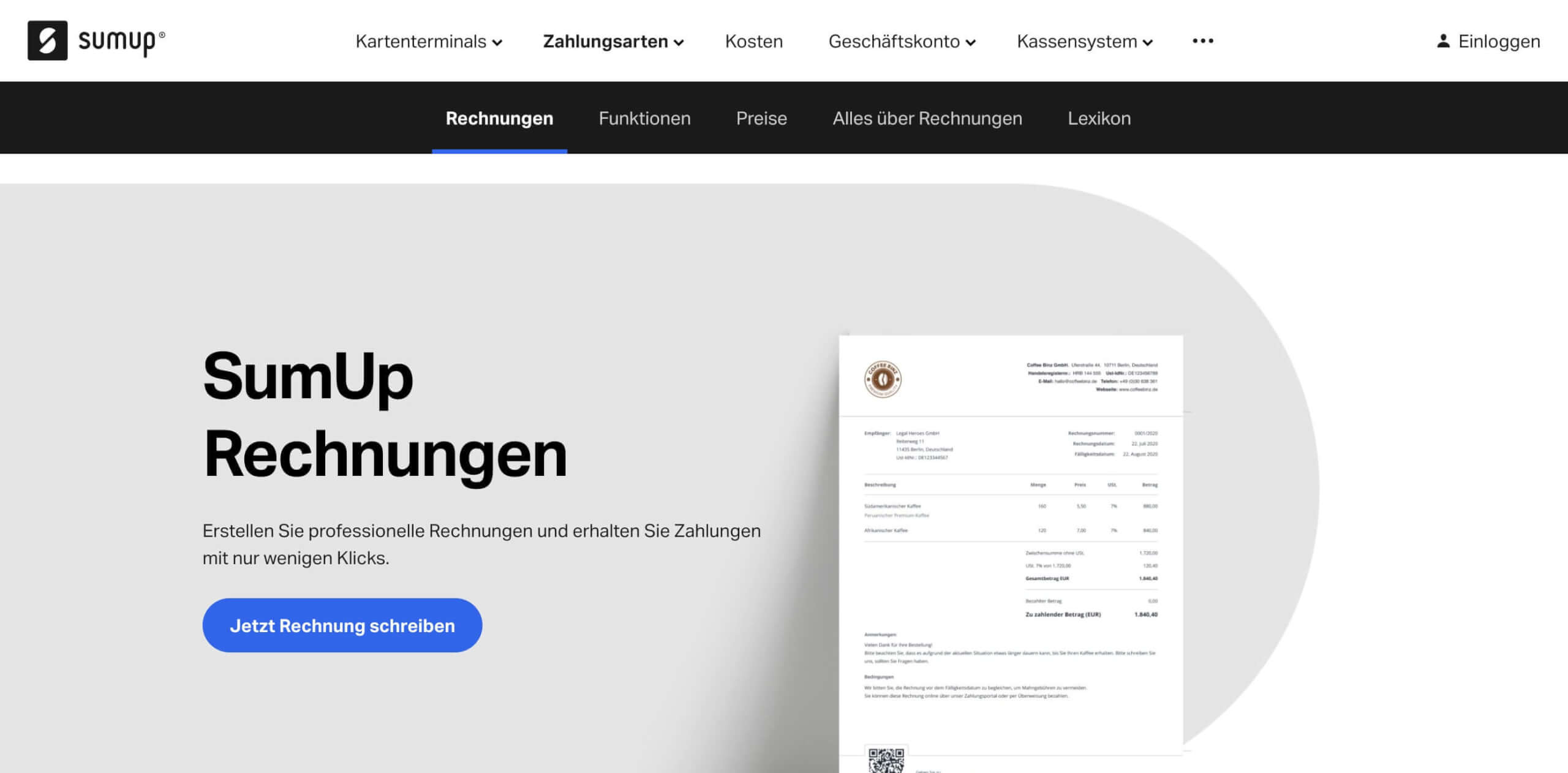 SumUp Rechnungen Screenshot Digital Affin 1