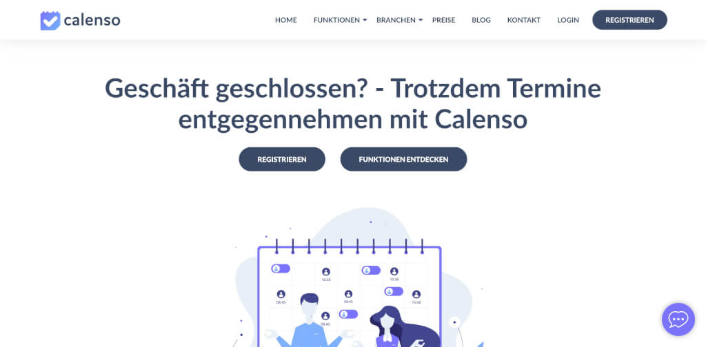 Calenso Online Terminvereinbarung Startseite