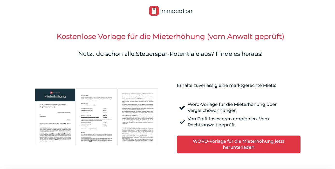 Digitale Produkte Ideen Screenshot Mieterhoehung