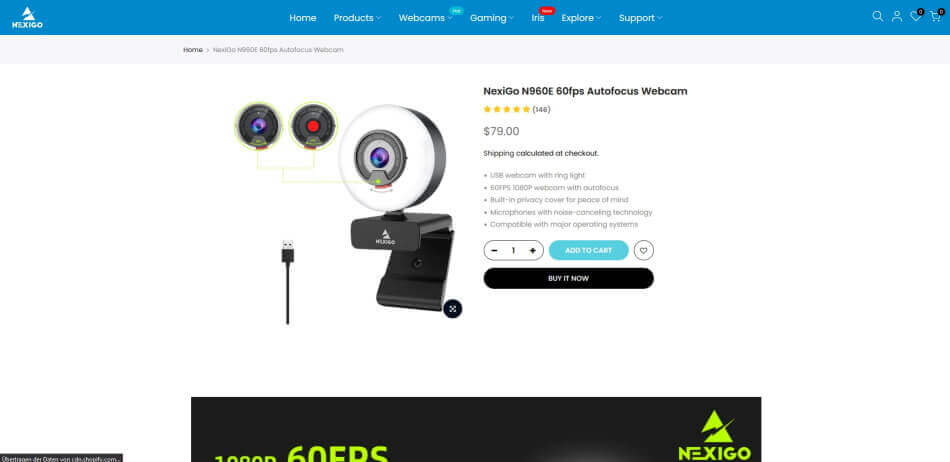 webinar webcam NexiGo N960E