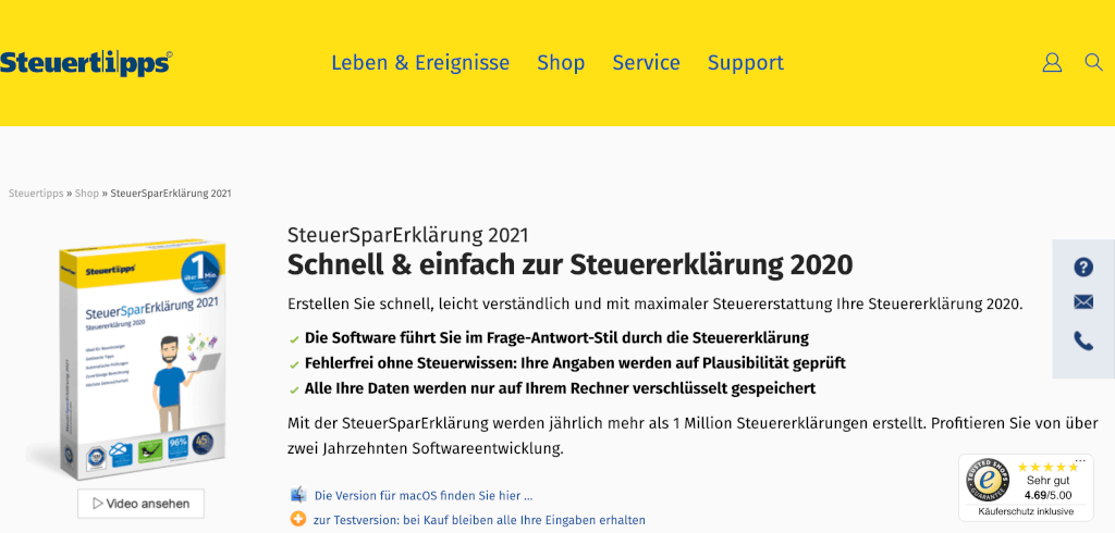 Steuererklaerung Software SteuerSparErklaerung