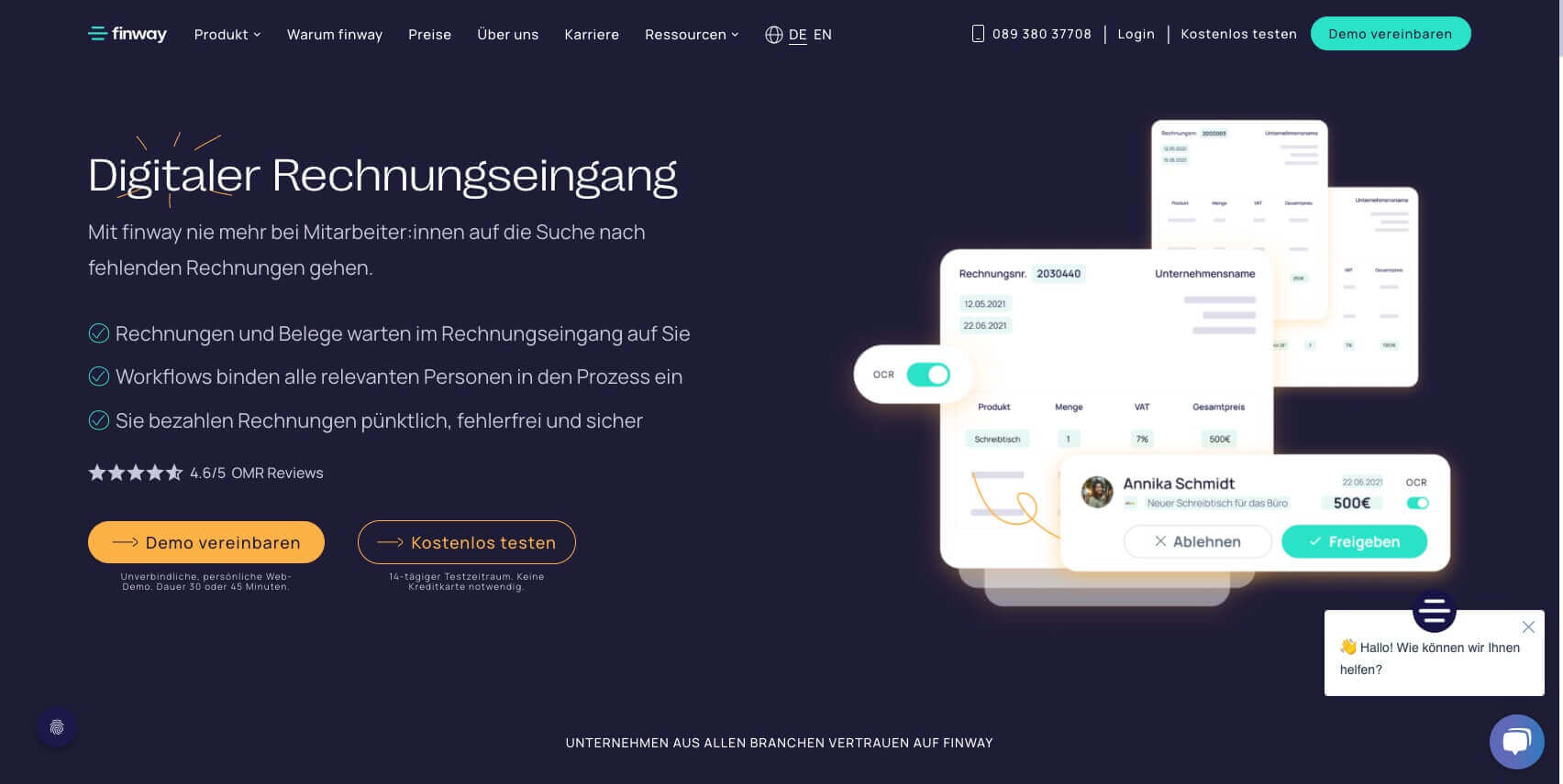 Software digitaler Rechnungseingang finway