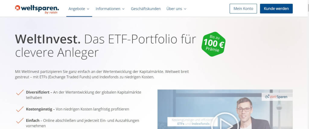 Digitale Vermoegensverwaltung WeltInvest WeltSparen