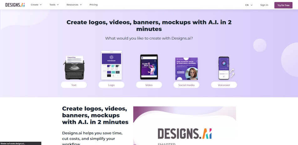 videos mit ki erstellen designs.ai