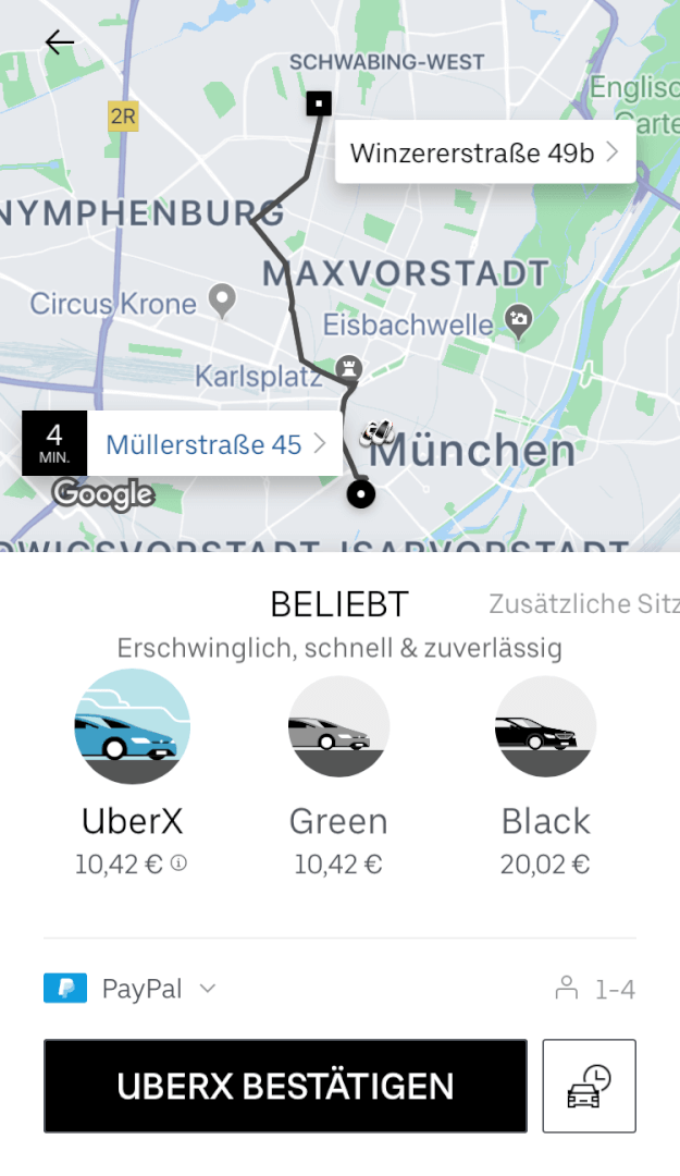 Beste Taxi App Vergleich   Uber