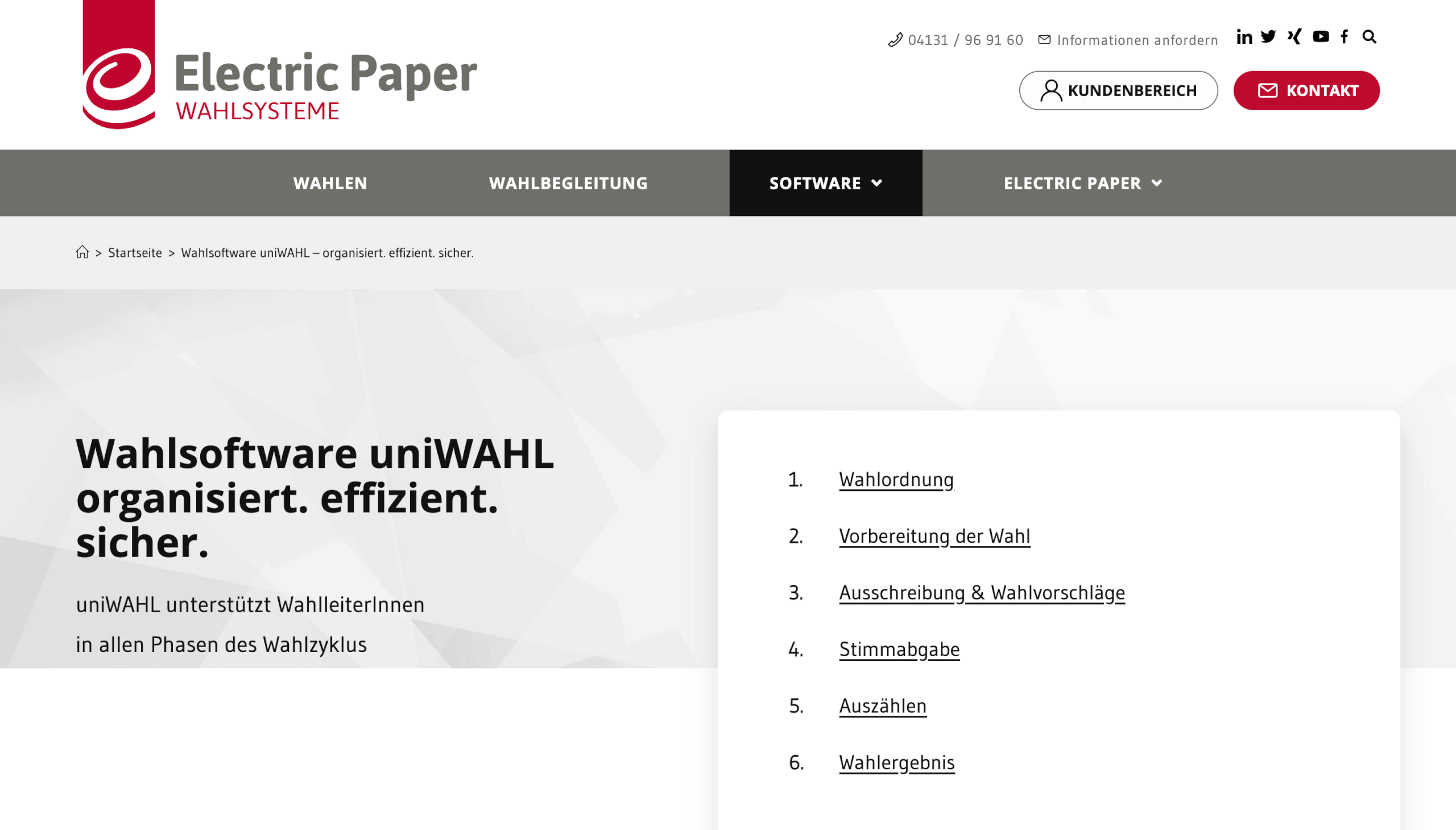 Digitale Wahlen Wahlsoftware uniWAHL