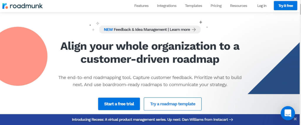 Digitale Roadmap Roadmunk
