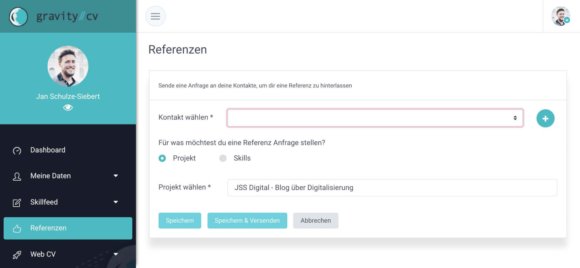 GravityCV Referenzen sammeln 1 