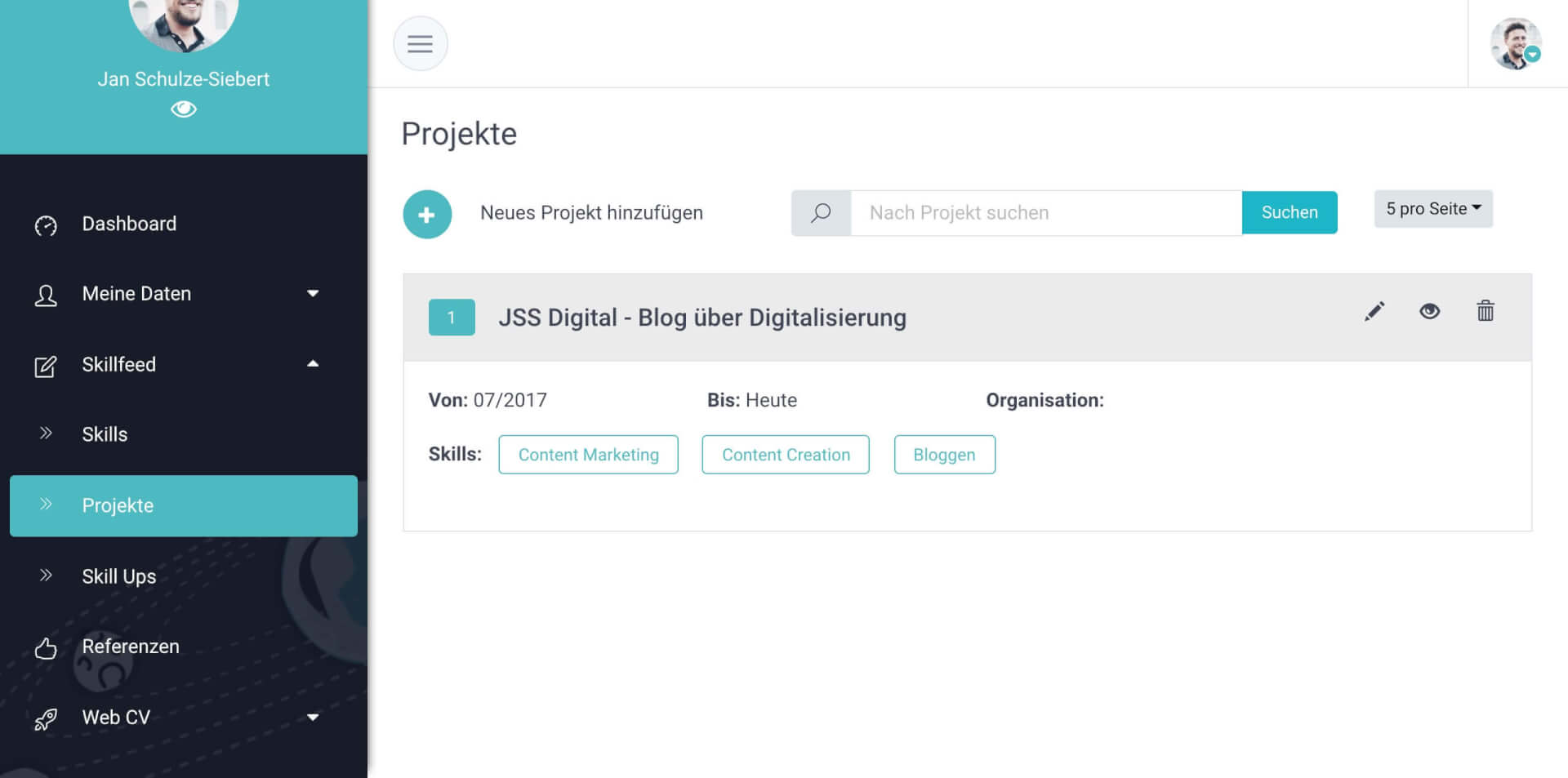 GravityCV Projekte Jan 1 