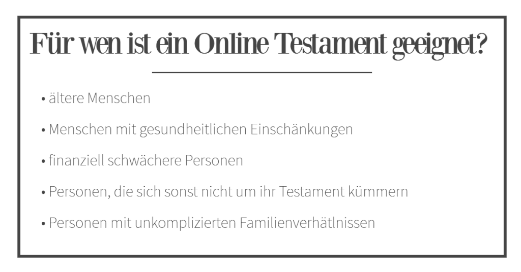 Online Testament geeignet