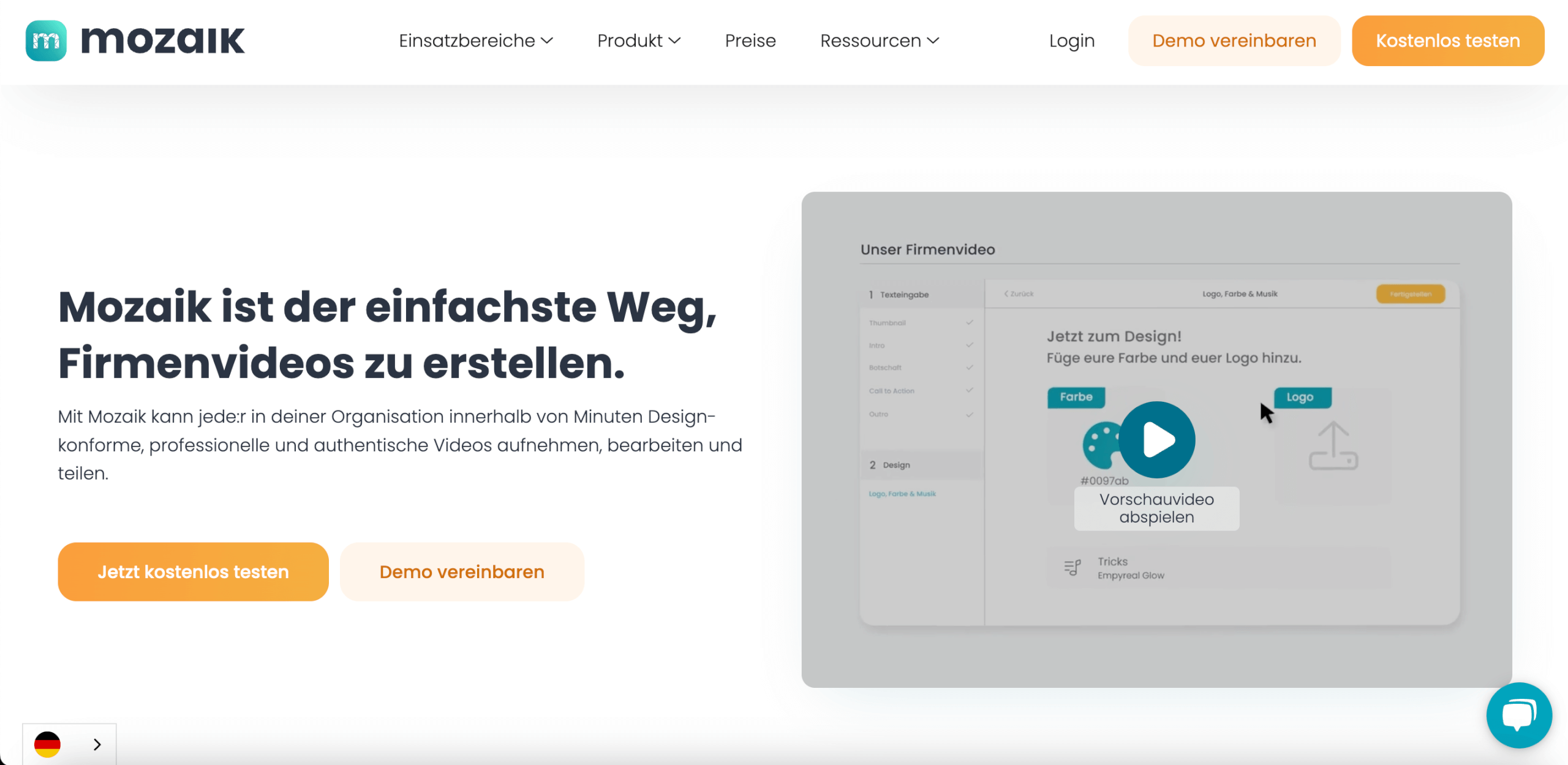 Corporate Video Plattform Anbieter Mozaik