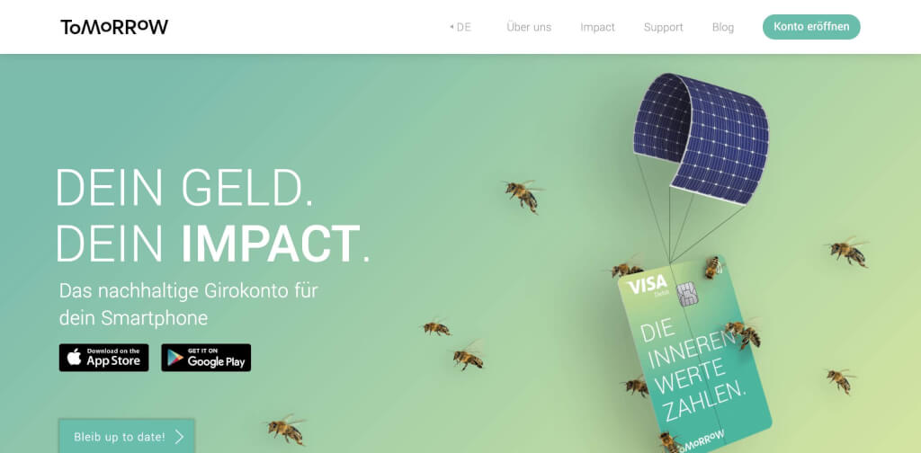 Tomorrow   Mobile Banking wird nachhaltig   FinTech Banken Vergleich