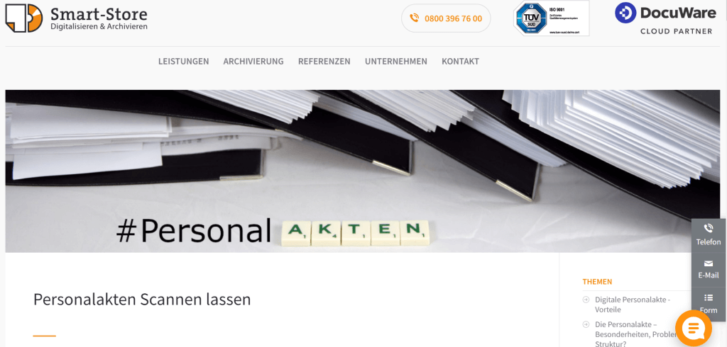 Personalakten scannen Smart Store