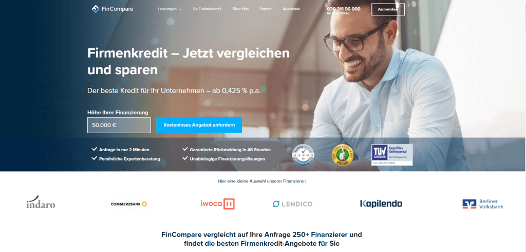 firmenkredit online fincompare