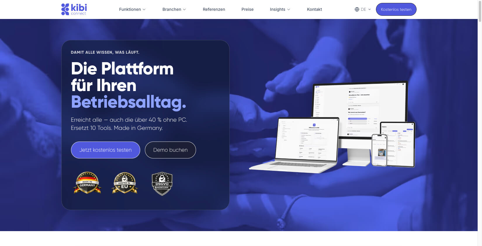 Die Mitarbeiter Plattform fuer Non Desk Worker Kibi Connect