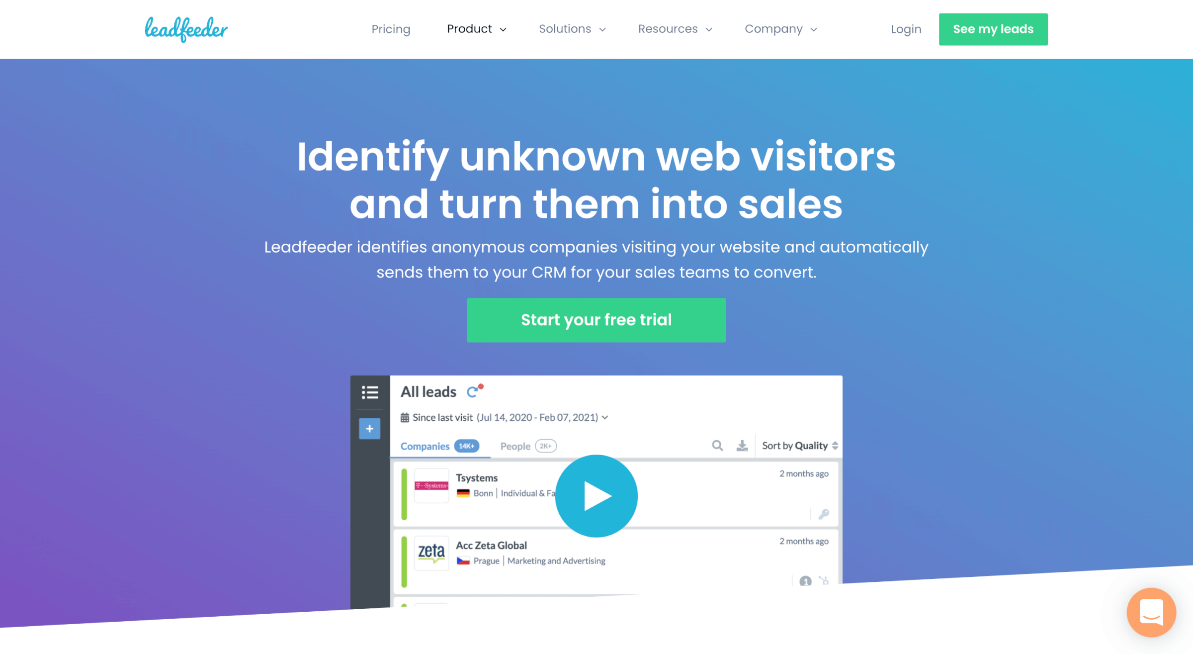 Website Besucher identifizieren Leadfeeder