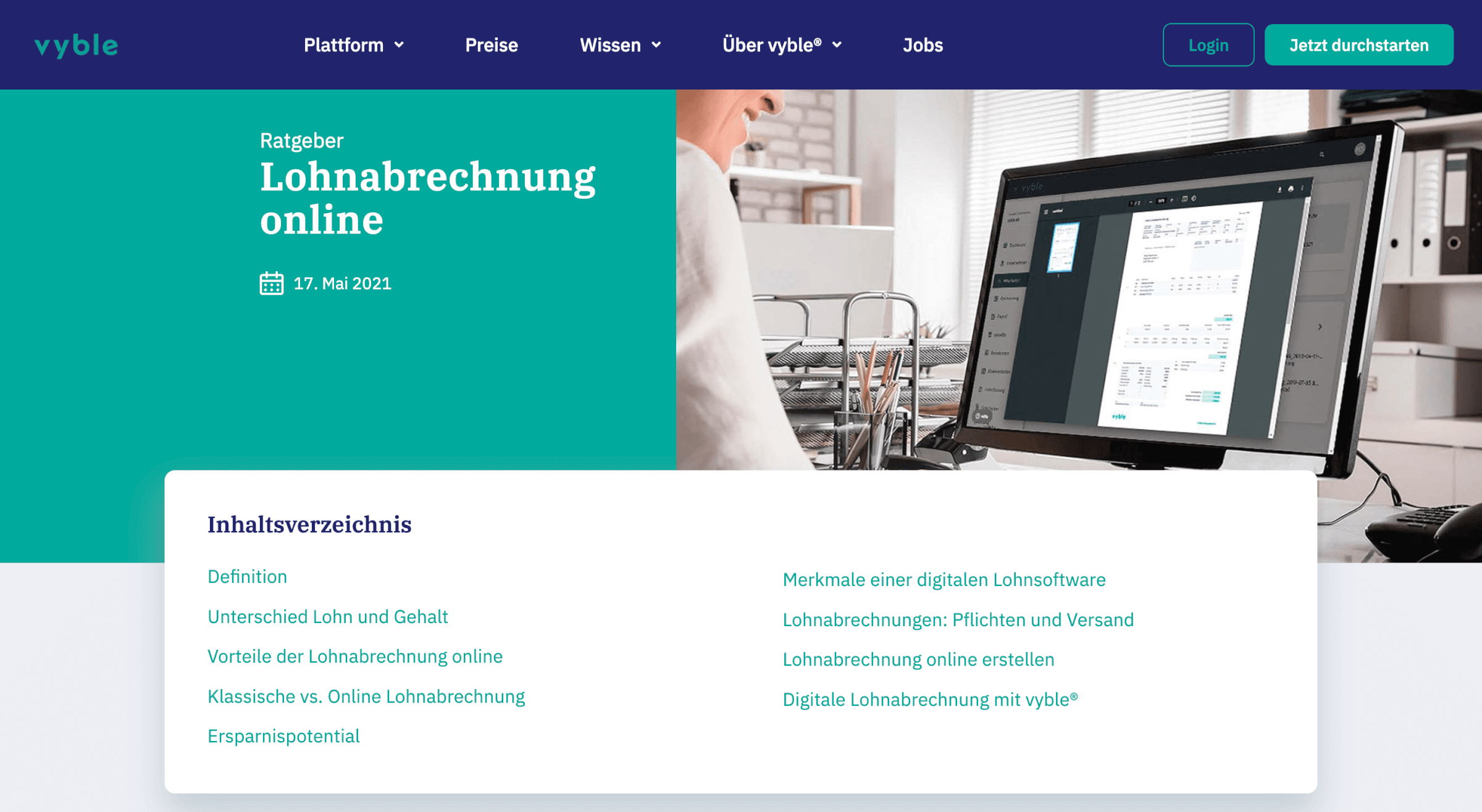 Digitale Lohnabrechnung vyble