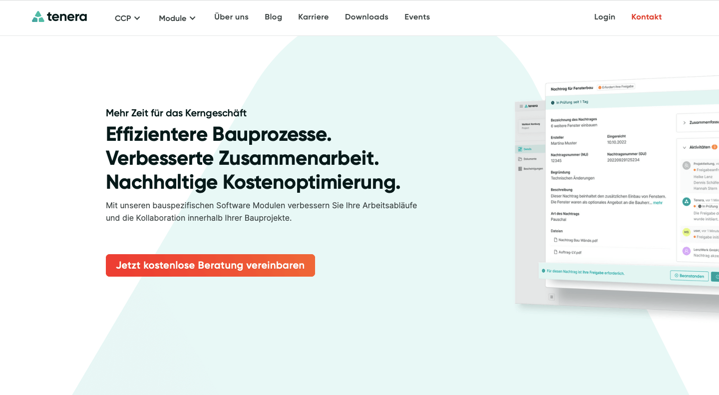 Bausoftware Vergleich Anbieter tenera