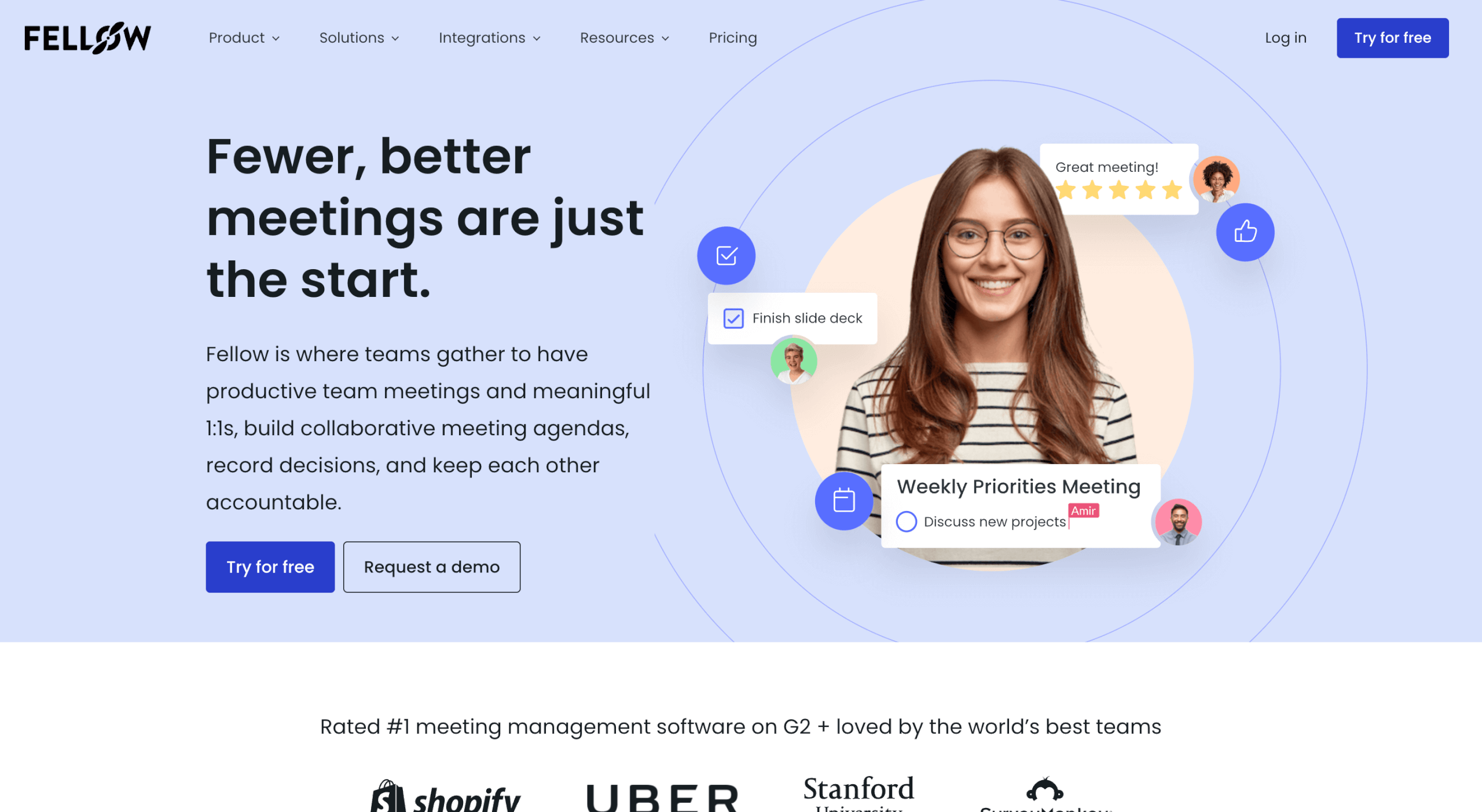 Online Meetings moderieren Fellow app