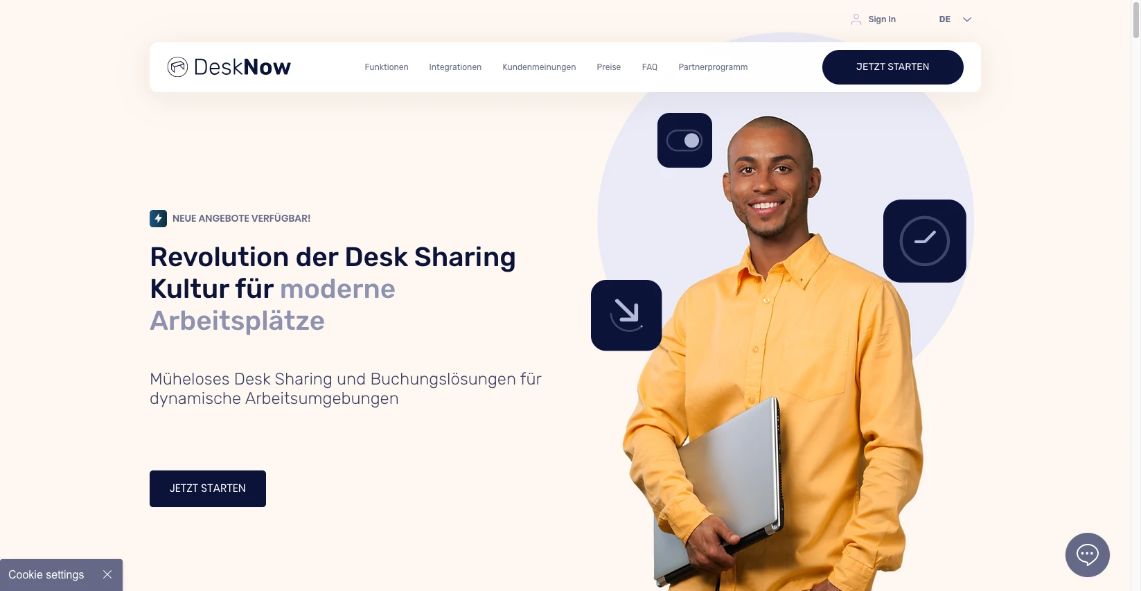 DeskNow Startseite