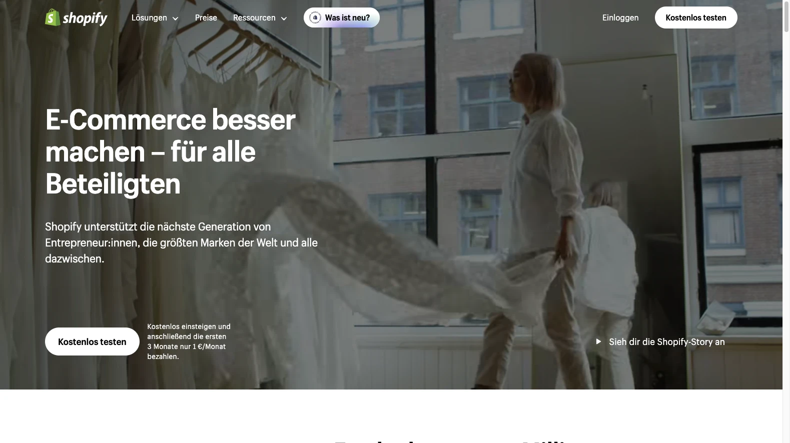 shopify homepage