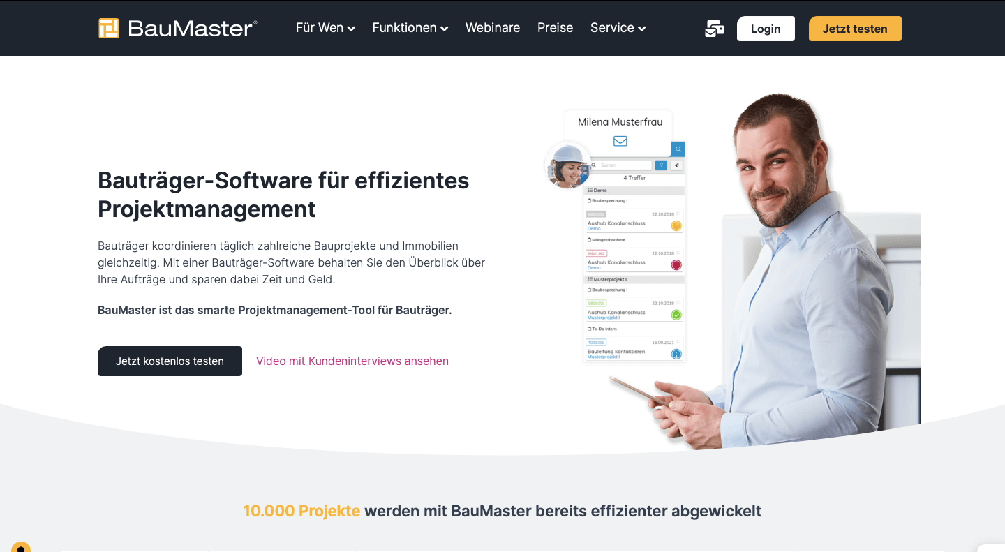 Bautraeger Software Anbieter BauMaster 1
