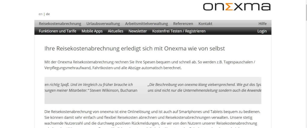 Reisekostenabrechnung digitalisieren Onexma