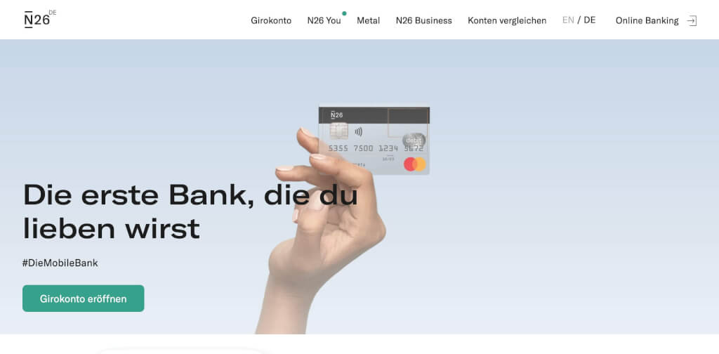 Die mobile Bank N26 Deutschland   fintech banken vergleich
