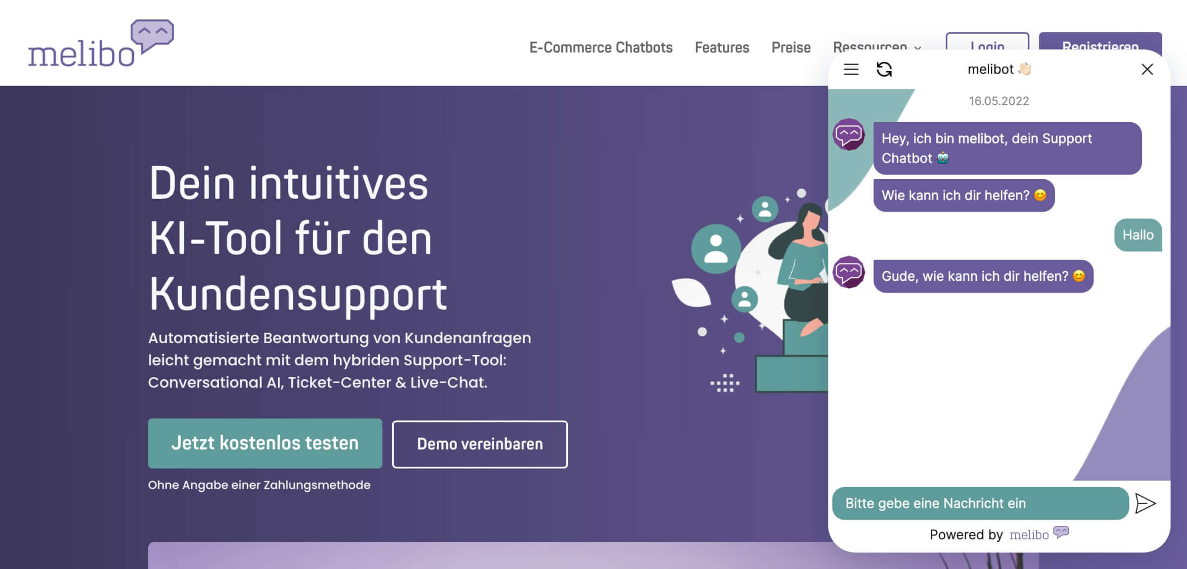 melibo KI-Chatbot für den E-Commerce-Support